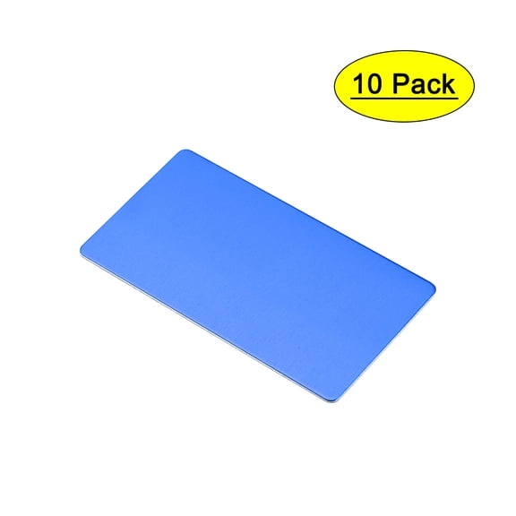 Uxcell 100x50x0.8mm Aluminum Blank Metal Card Anodized Blue 10 Pack