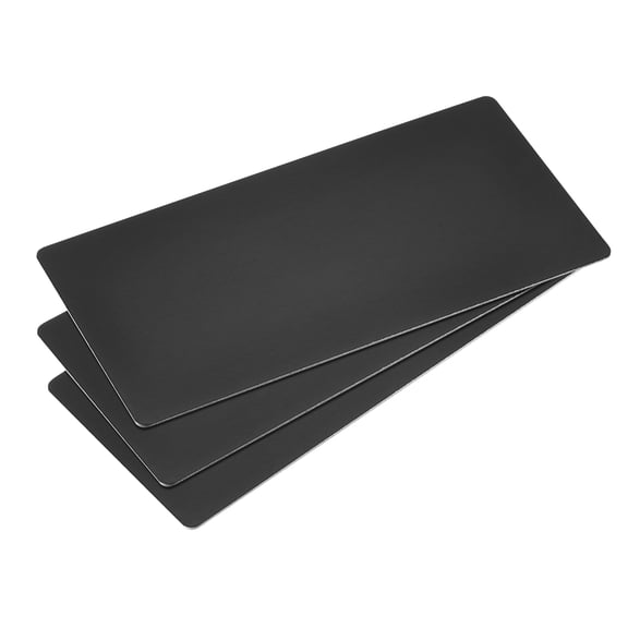 Uxcell 100x50x0.8mm Anodized Aluminum Blank Metal Card Black 3 Pack