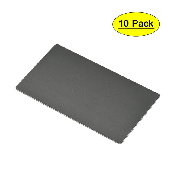 Uxcell 100x50x1mm Aluminum Blank Metal Card Anodized Black 10 Pack