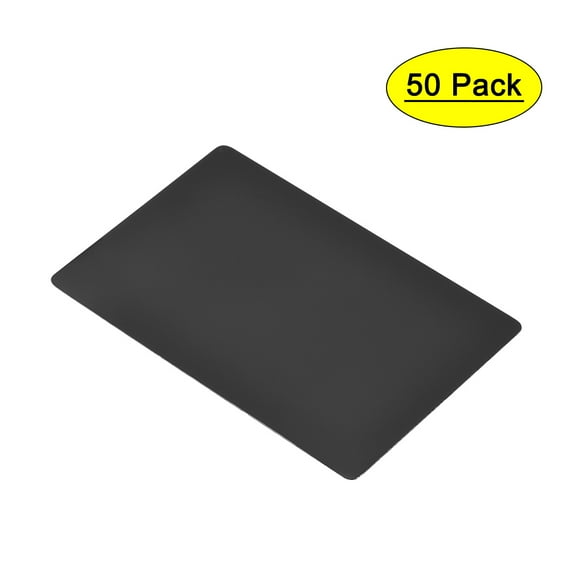 Uxcell 100x60x0.3mm Aluminum Blank Metal Card Baking Painted Black 50 Pack