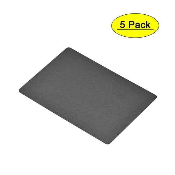 Uxcell 100x60x0.5mm Aluminum Blank Metal Card Anodized Black 5 Pack