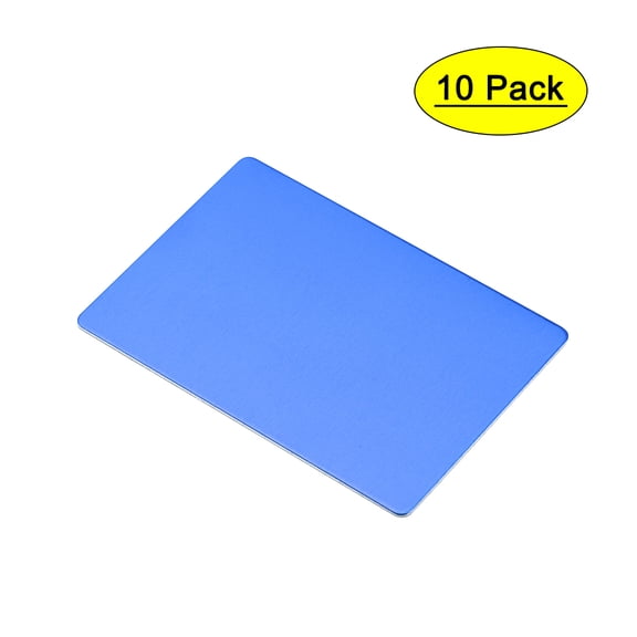 Uxcell 100x60x0.8mm Aluminum Blank Metal Card Anodized Blue 10 Pack