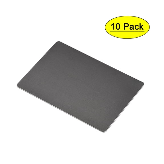 Uxcell 100x60x1mm Aluminum Blank Metal Card Anodized Black 10 Pack