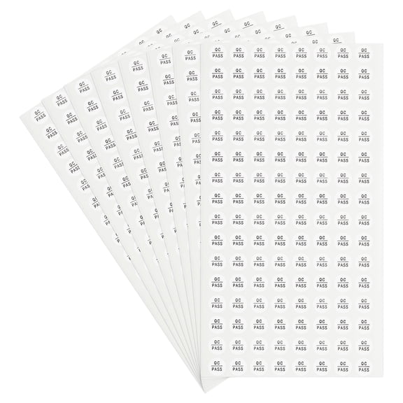 Uxcell 1024Pcs QC Pass Stickers, 0.4 Inch Adhesive Inventory Quality Control Stickers Round QC Approval Labels, Black/White