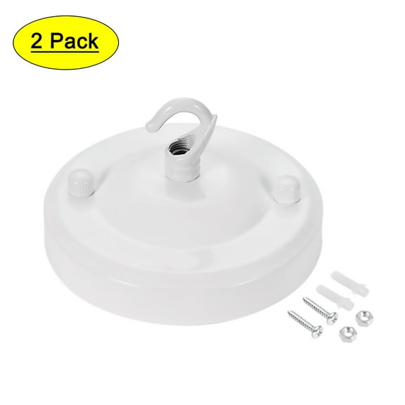 Uxcell 104mm Vintage Ceiling Lamp Plate Light Canopy Kit with Hook White 2Pack