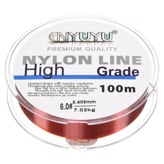 Uxcell 109Yard 16Lb Fluorocarbon Coated Monofilament Nylon Fishing Line Wine Red
