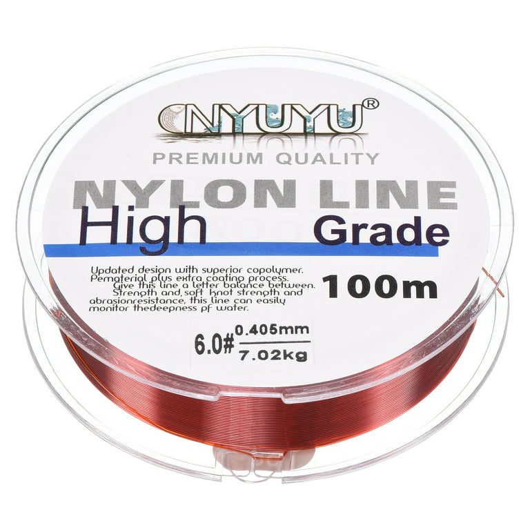 Uxcell 109Yard 16Lb Fluorocarbon Coated Monofilament Nylon Fishing Line  Wine Red