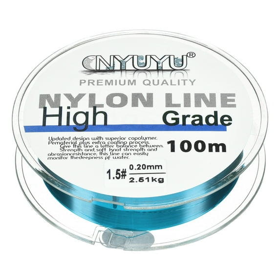 Uxcell 109Yard 6Lb Fluorocarbon Coated Monofilament Nylon Fishing Line Sea Blue