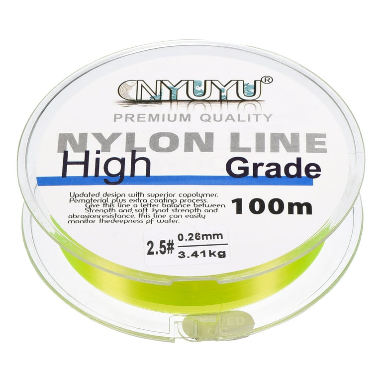 Uxcell 109Yard 8Lb Fluorocarbon Coated Monofilament Nylon Fishing Line  Light Yellow