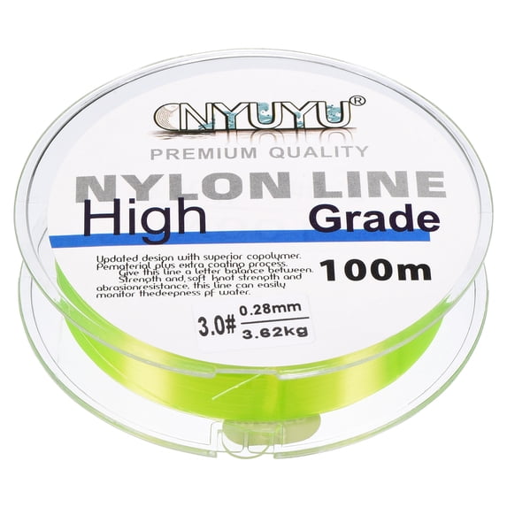 Uxcell 109Yard 9Lb Fluorocarbon Coated Monofilament Nylon Fishing Line Light Yellow