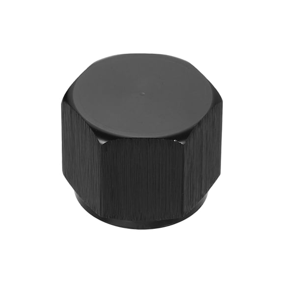 Uxcell 10AN Female Flare Cap Block Off Fitting Plug Adapter Aluminum Female Flare Cap Port Fitting Nut Universal Car Accessories for Fuel Oil Line System, Black