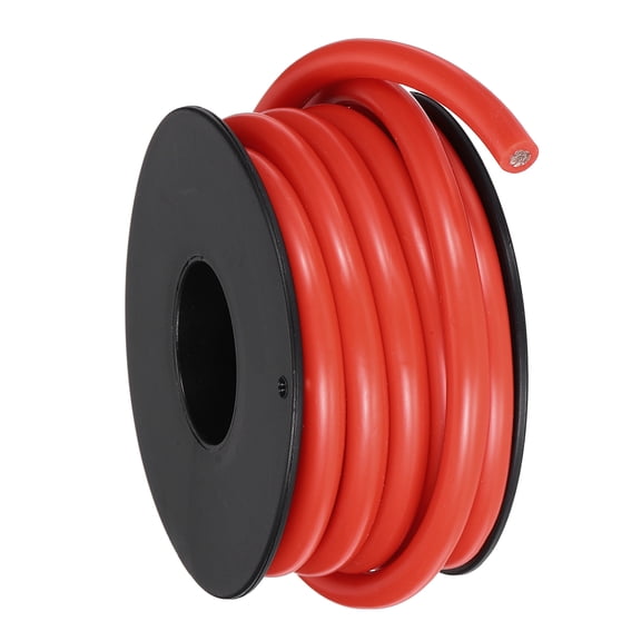 Uxcell 10 AWG Flexible Silicone Wire 3m/10ft Tinned Copper Electrical Wire Red