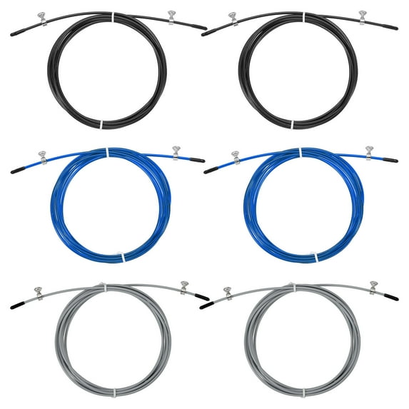 Uxcell 10Ft Speed Jump Rope Replacement Cable 2.5mm Professional Skipping Rope Steel Wire Blue Black Grey