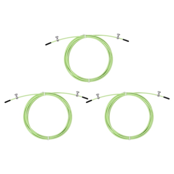 Uxcell 10Ft Speed Jump Rope Replacement Cable 2.5mm Professional Skipping Rope Steel Wire Light Green 3 Pcs