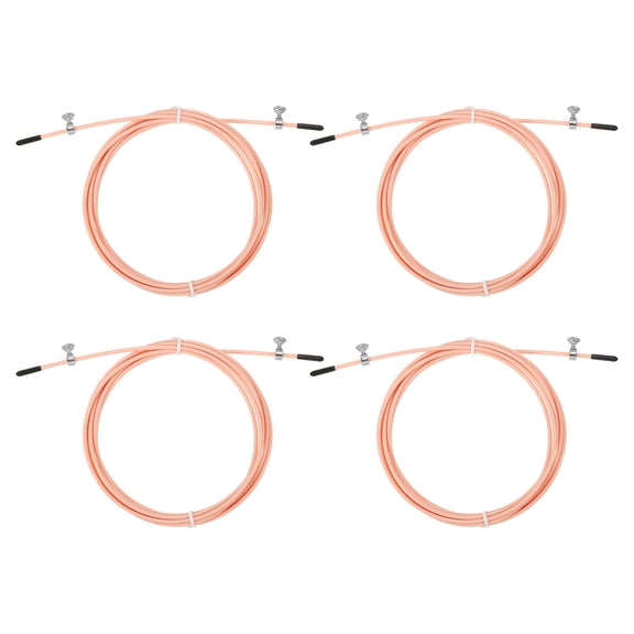 Uxcell 10Ft Speed Jump Rope Replacement Cable 2.5mm Professional Skipping Rope Steel Wire Orange 4 Pcs