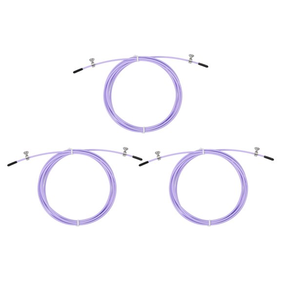 Uxcell 10Ft Speed Jump Rope Replacement Cable 2.5mm Professional Skipping Rope Steel Wire Purple 3 Pcs