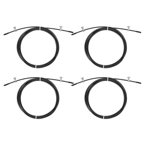 Uxcell 10Ft Speed Jump Rope Replacement Cable 2.5mm Professional Skipping Rope Steel Wire Replace Black 4 Pcs