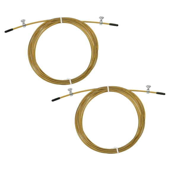 Uxcell 10Ft Speed Jump Rope Replacement Cable 2.5mm Professional Skipping Rope Steel Wire Replace Gold Tone 2 Pack