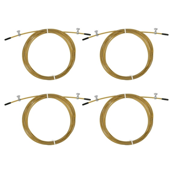 Uxcell 10Ft Speed Jump Rope Replacement Cable 2.5mm Professional Skipping Rope Steel Wire Replace Gold Tone 4 Pcs