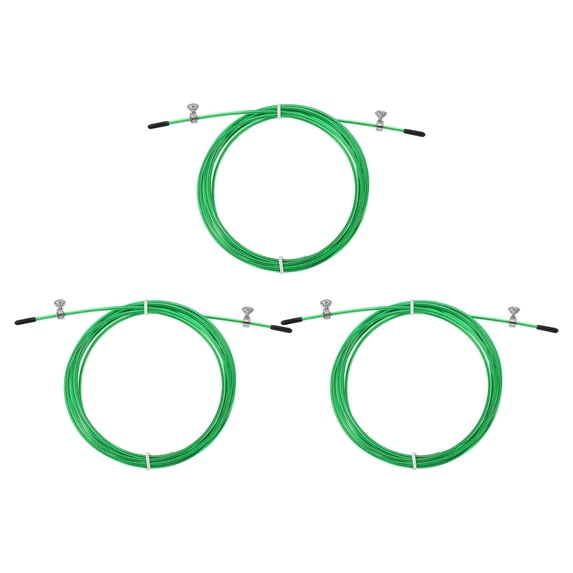 Uxcell 10Ft Speed Jump Rope Replacement Cable 2.5mm Professional Skipping Rope Steel Wire Replace Green 3 Pcs