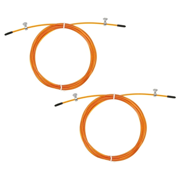 Uxcell 10Ft Speed Jump Rope Replacement Cable 2.5mm Professional Skipping Rope Steel Wire Replace Orange 2 Pack