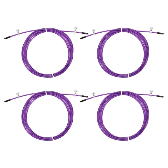 Uxcell 10Ft Speed Jump Rope Replacement Cable 2.5mm Professional Skipping Rope Steel Wire Replace Purple 4 Pcs