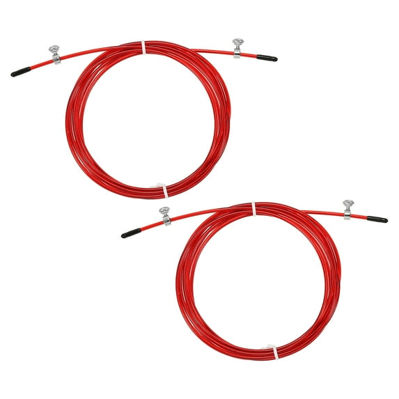 Uxcell 10Ft Speed Jump Rope Replacement Cable 2.5mm Professional Skipping Rope Steel Wire Replace Red 2 Pack