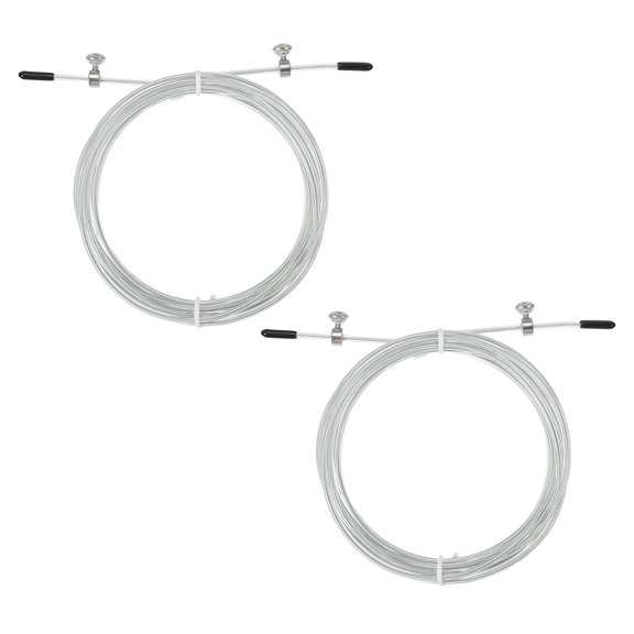 Uxcell 10Ft Speed Jump Rope Replacement Cable 2.5mm Professional Skipping Rope Steel Wire Replace White 2 Pack