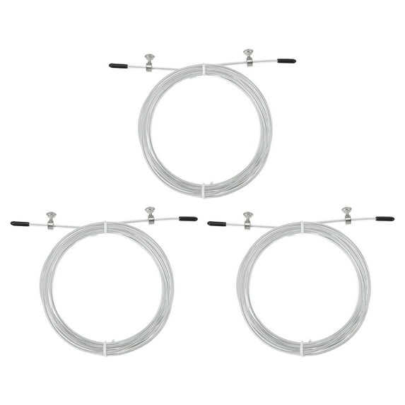 Uxcell 10Ft Speed Jump Rope Replacement Cable 2.5mm Professional Skipping Rope Steel Wire Replace White 3 Pcs