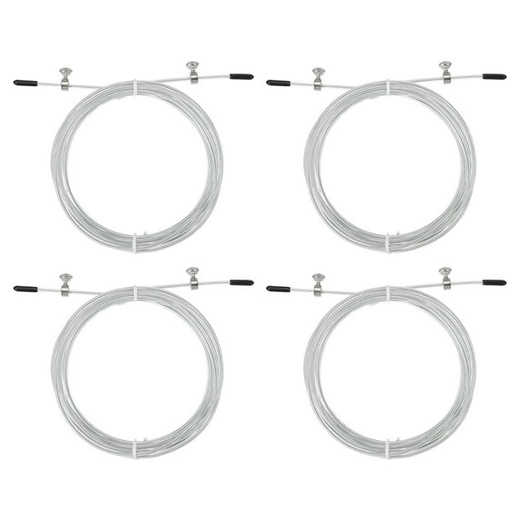 Uxcell 10Ft Speed Jump Rope Replacement Cable 2.5mm Professional Skipping Rope Steel Wire Replace White 4 Pcs