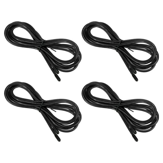 Uxcell 10Ft Speed Jump Rope Replacement Cable 4.5mm Professional Skipping Rope Replacement Black 4 Pack