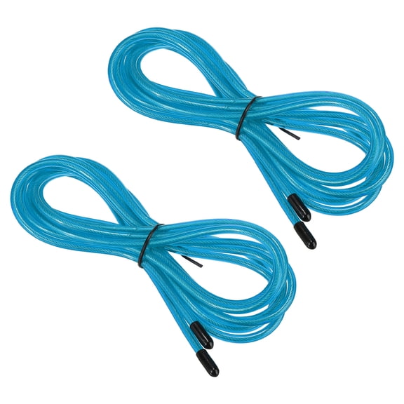 Uxcell 10Ft Speed Jump Rope Replacement Cable 4.5mm Professional Skipping Rope Replacement Blue 2 Pack