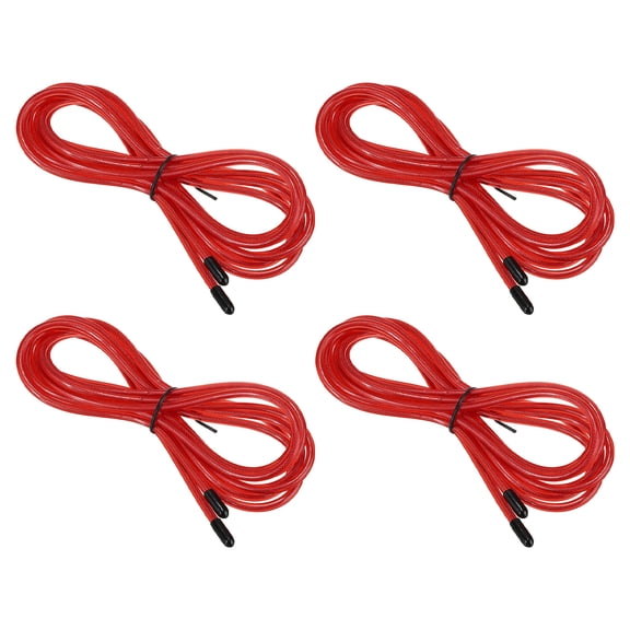 Uxcell 10Ft Speed Jump Rope Replacement Cable 4.5mm Professional Skipping Rope Replacement Red 4 Pack