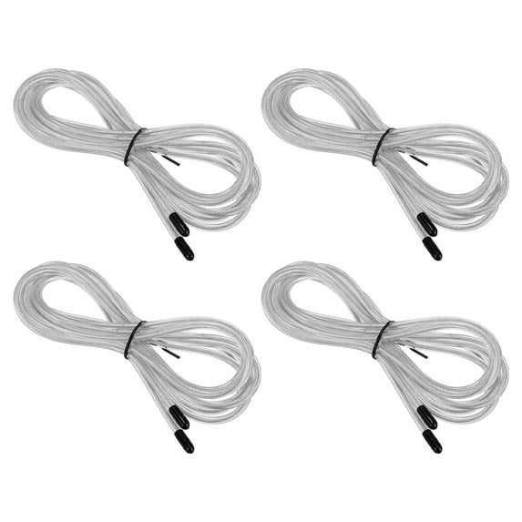 Uxcell 10Ft Speed Jump Rope Replacement Cable 4.5mm Professional Skipping Rope Replacement Silver Tone 4 Pack