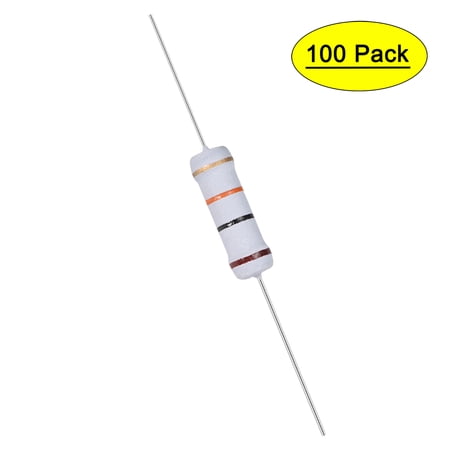 Uxcell 100Pcs 2W 2 Watt Metal Oxide Film Resistor Axile 10K Ohm ±5% Tolerance