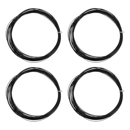Uxcell 10M 0.75mm High Elastic Nylon Badminton Racket String Racquet Line, Black 4 Pack