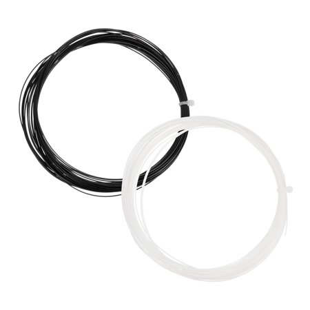 Uxcell 10M 0.75mm High Elastic Nylon Badminton Racket String Racquet Line, Black/White 2 Pack