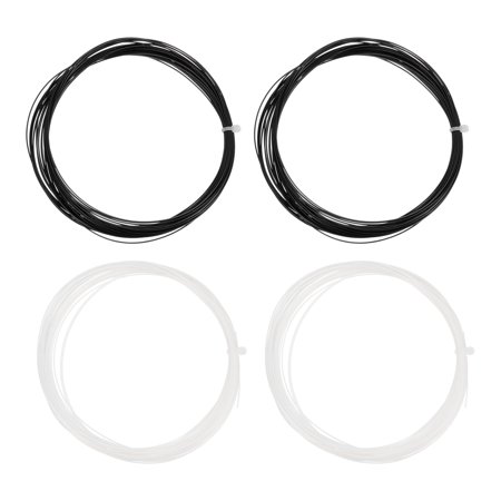 Uxcell 10M 0.75mm High Elastic Nylon Badminton Racket String Racquet Line, Black/White 4 Pack