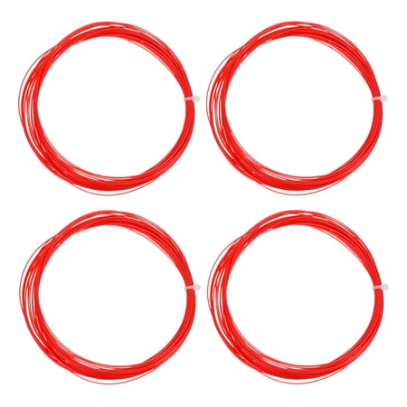 Uxcell 10M 0.75mm High Elastic Nylon Badminton Racket String Racquet Line, Red 4 Pack