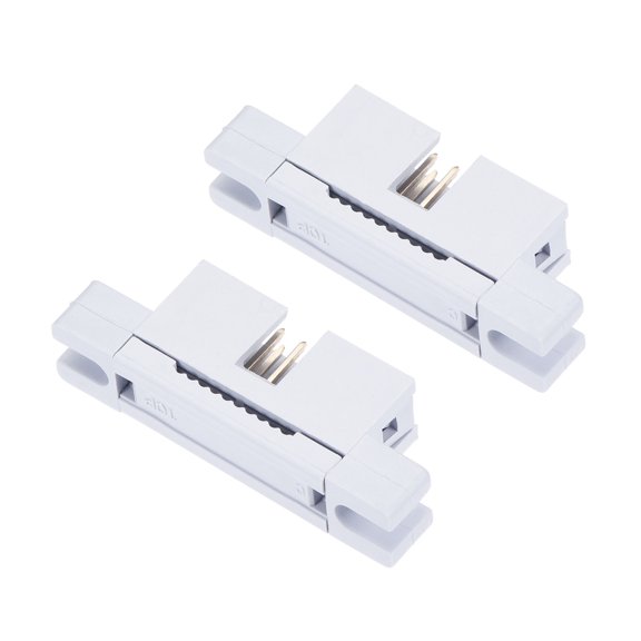 Uxcell 10P Dual Rows 2.54mm IDC Male Transition Plug for Flat Ribbon Cable, Pack of 2