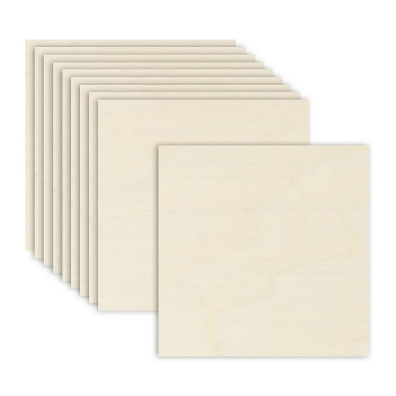 Uxcell 10PCS Birch Plywood Sheets 12 x 12 x 1/8 Inch Durable Wood Panels for Laser Cutting & Engraving