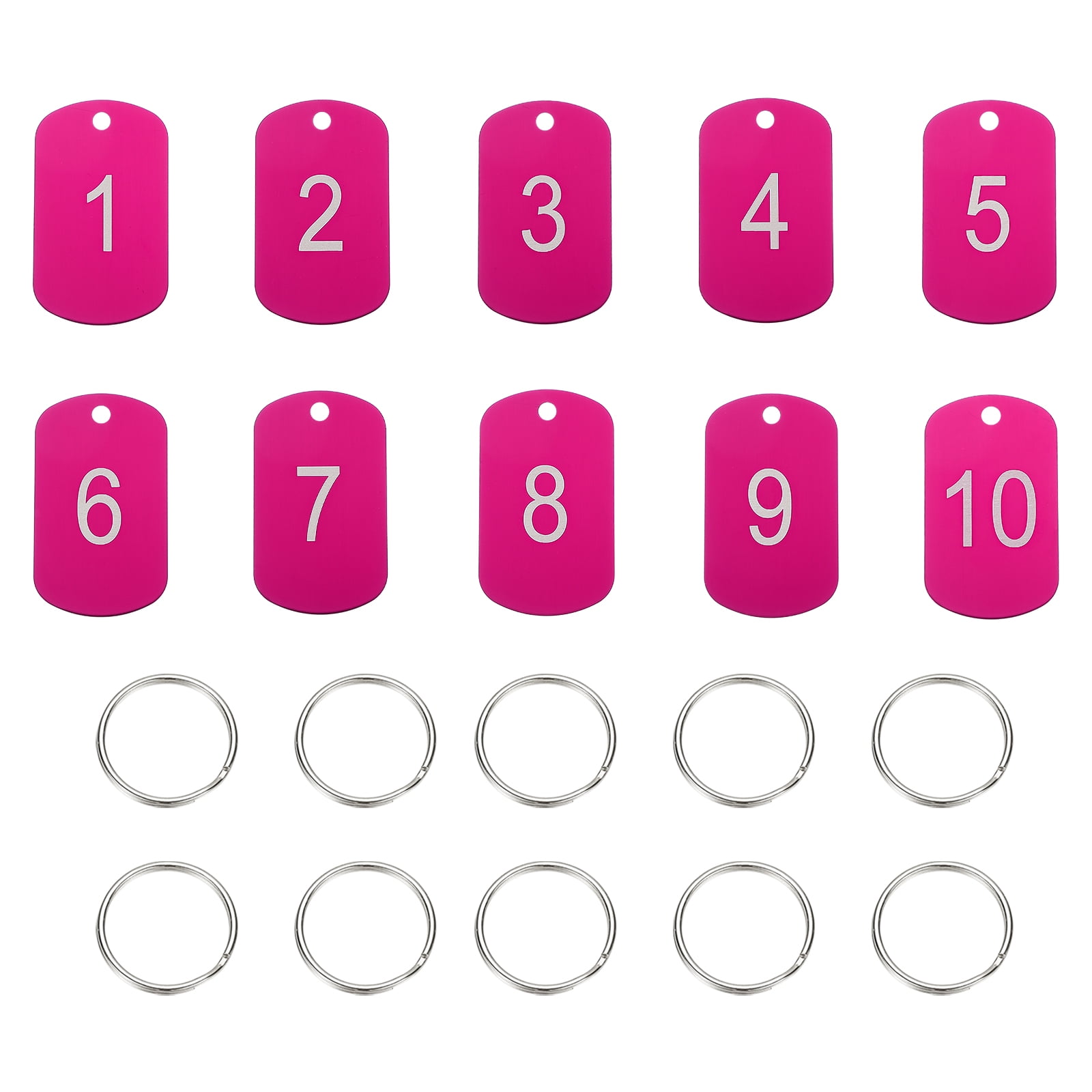 Uxcell 10PCS Number Tags 1-10, Number Key Tags Aluminum Numbered ...