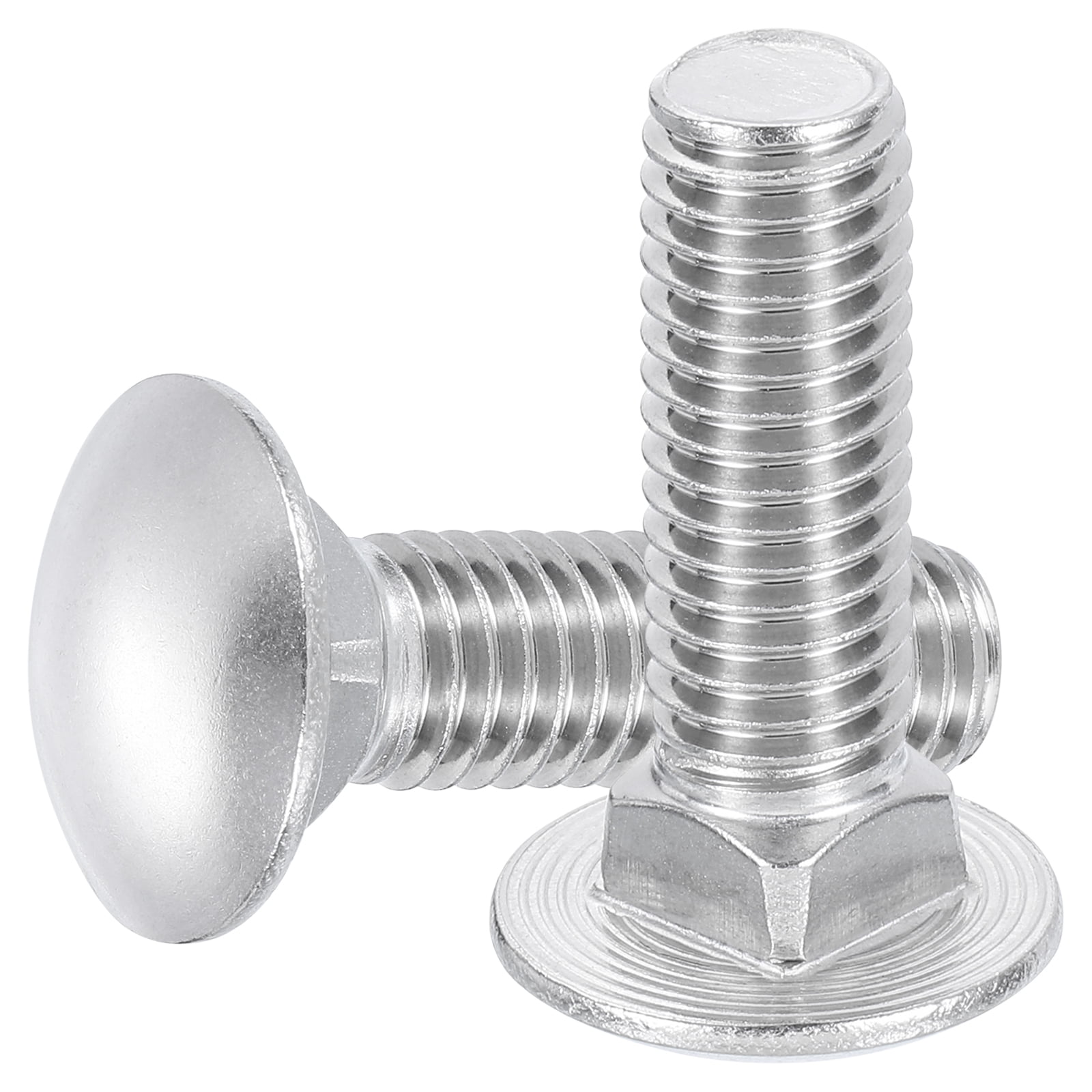 Uxcell 10Pack 1/2"-13x2" Stainless Steel Carriage Bolts Round Head Square Neck, Silver