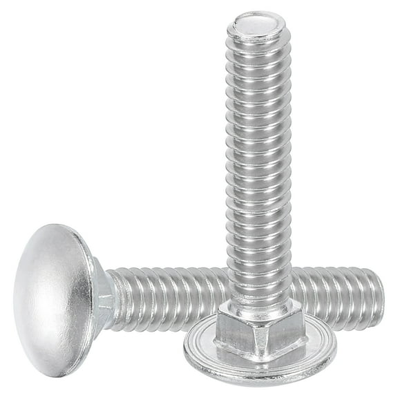 Uxcell 10Pack 1/4"-20x4" Stainless Steel Carriage Bolts Round Head Square Neck, Silver