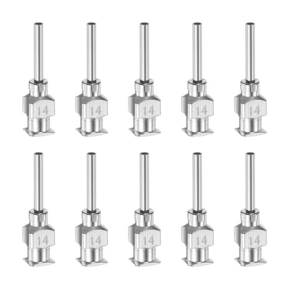 Uxcell 10Pack 14G Stainless Steel Dispensing Needles, 1/2" Glue Needle Tube Blunt Tip