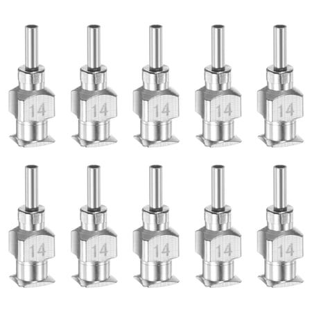 Uxcell 10Pack 14G Stainless Steel Dispensing Needles, 1/4" Glue Needle Tube Blunt Tip