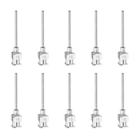 Uxcell 10Pack 16G Stainless Steel Dispensing Needles, 1" Glue Needle Tube Blunt Tip