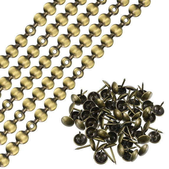 Uxcell 10Pack 1Meter Glossy Upholstery Tacks Strips Trim Sofa Decorative Nails, Bronze