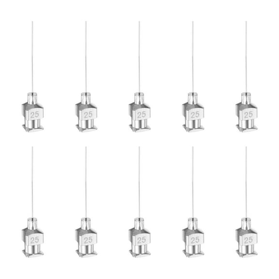 Uxcell 10Pack 25G Stainless Steel Dispensing Needles, 1" Glue Needle Tube Blunt Tip