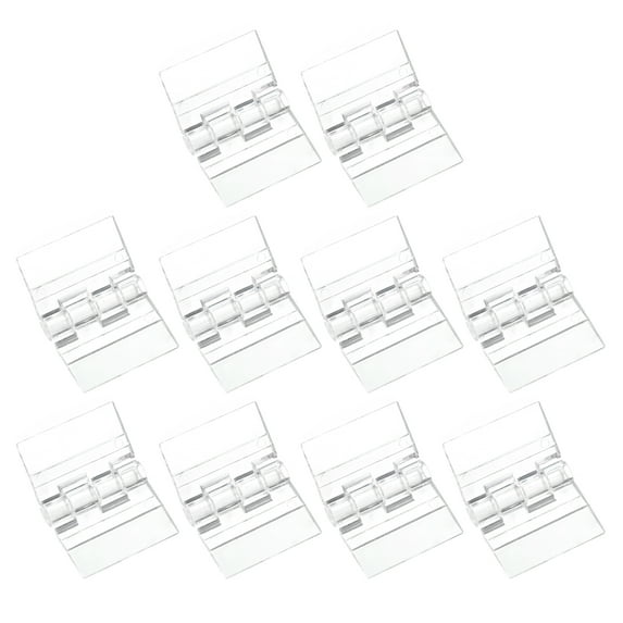 Uxcell 10Pack 25x34mm Acrylic Hinges Clear Folding Hinge Transparent Hardware Hinge
